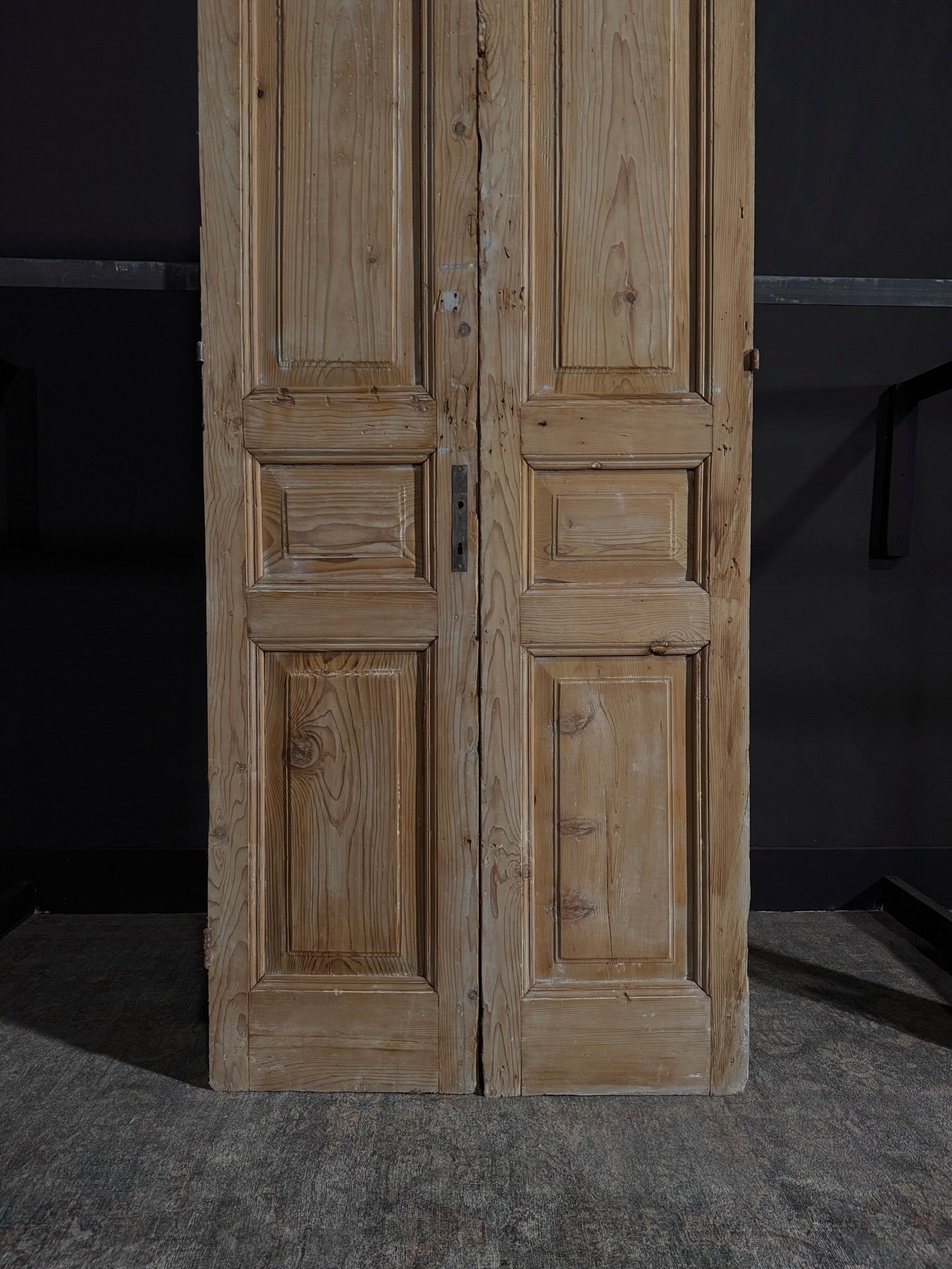 Antique Iron 3 Panel Double Doors - 39x94.25 - N29