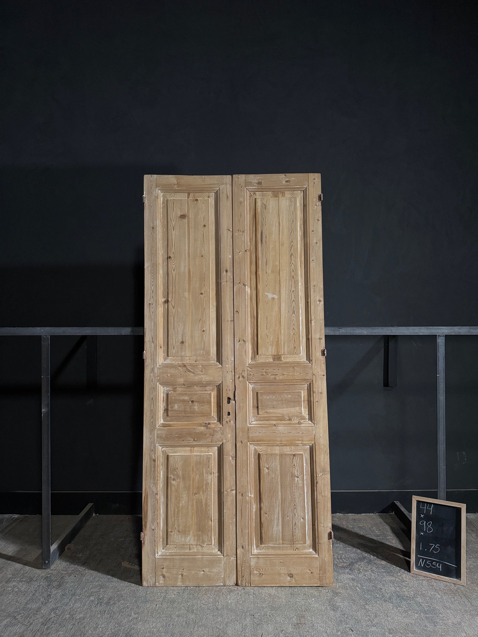 Antique 3 Panel Solid Double Doors - 44x98 - N554
