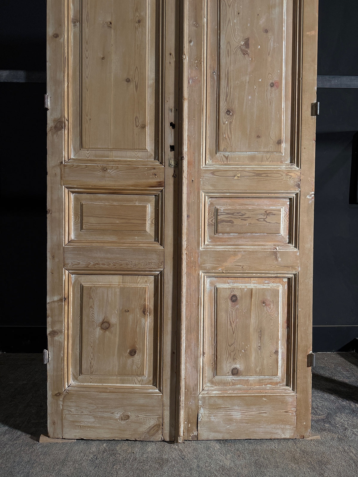 Antique 3 Panel Solid Double Doors - 43x100.5 - N596
