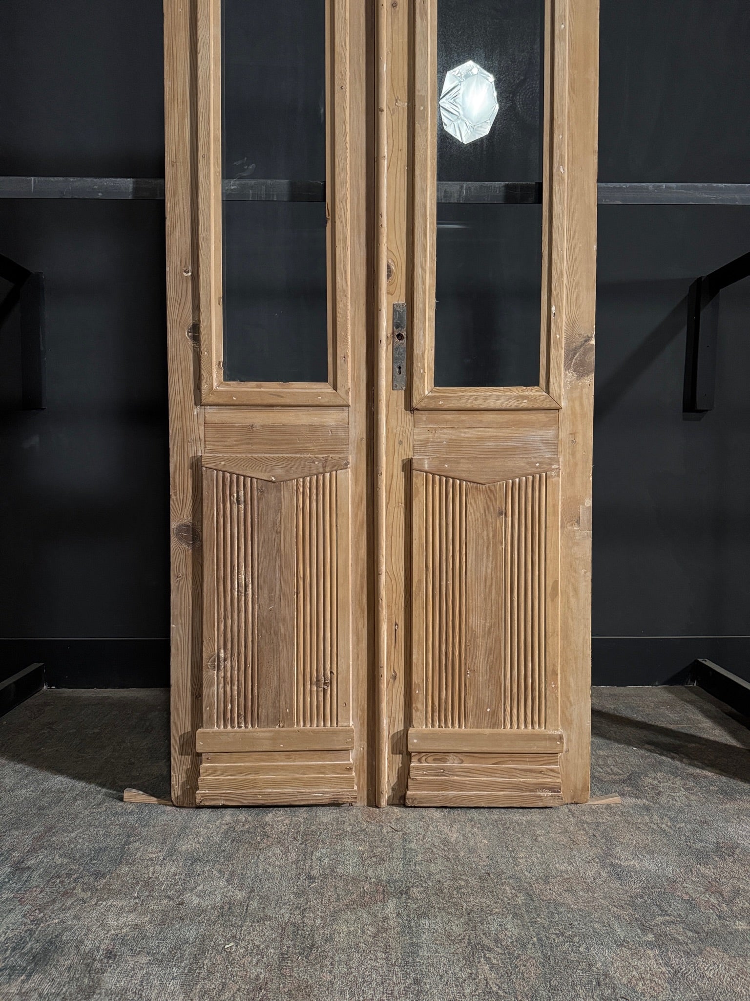 Antique Fluted 1 Lite French Doors - 40.25x97 - N107