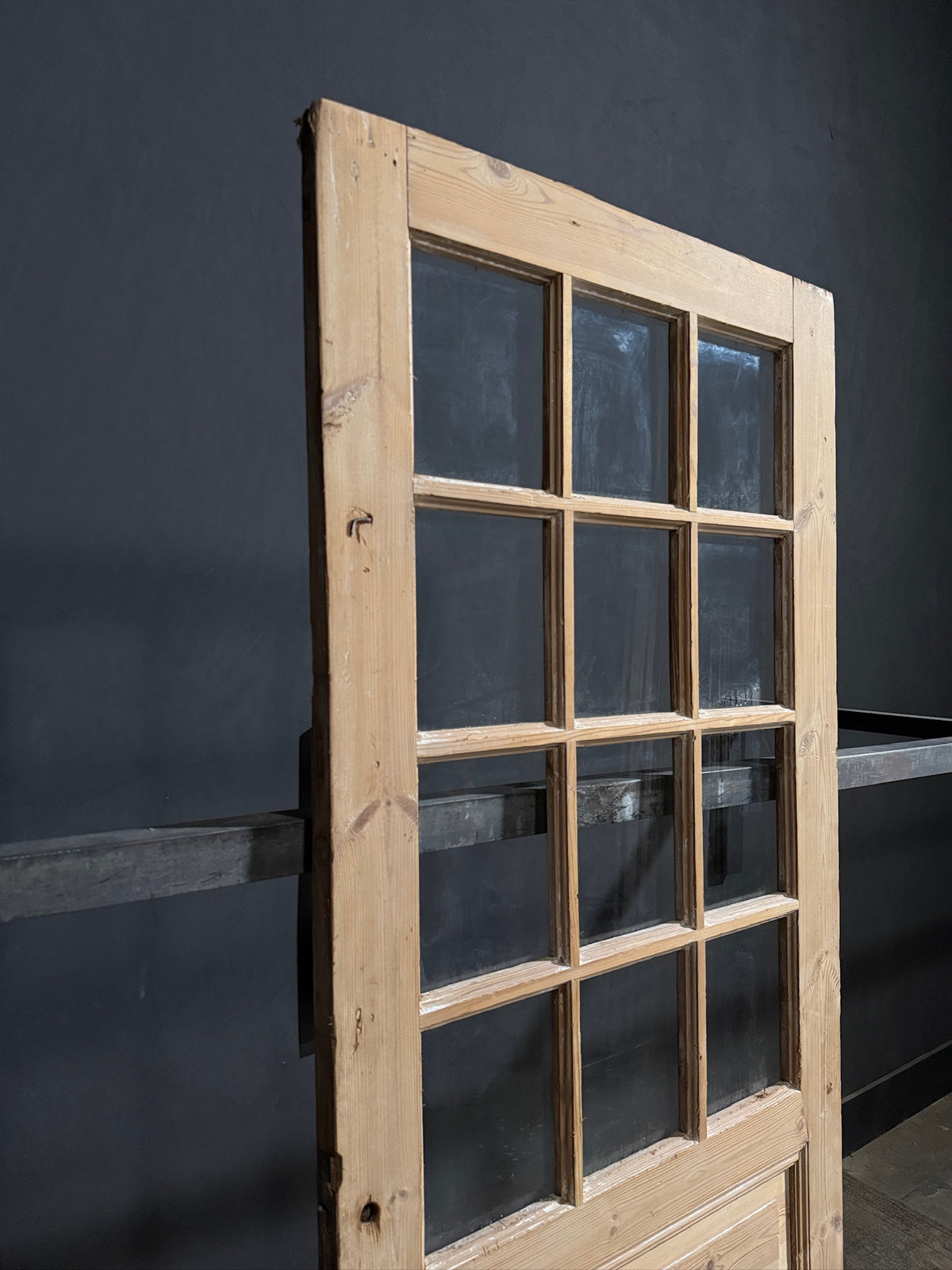 Antique Raised Panel Glass Pantry Door - 32x86.25 - N759