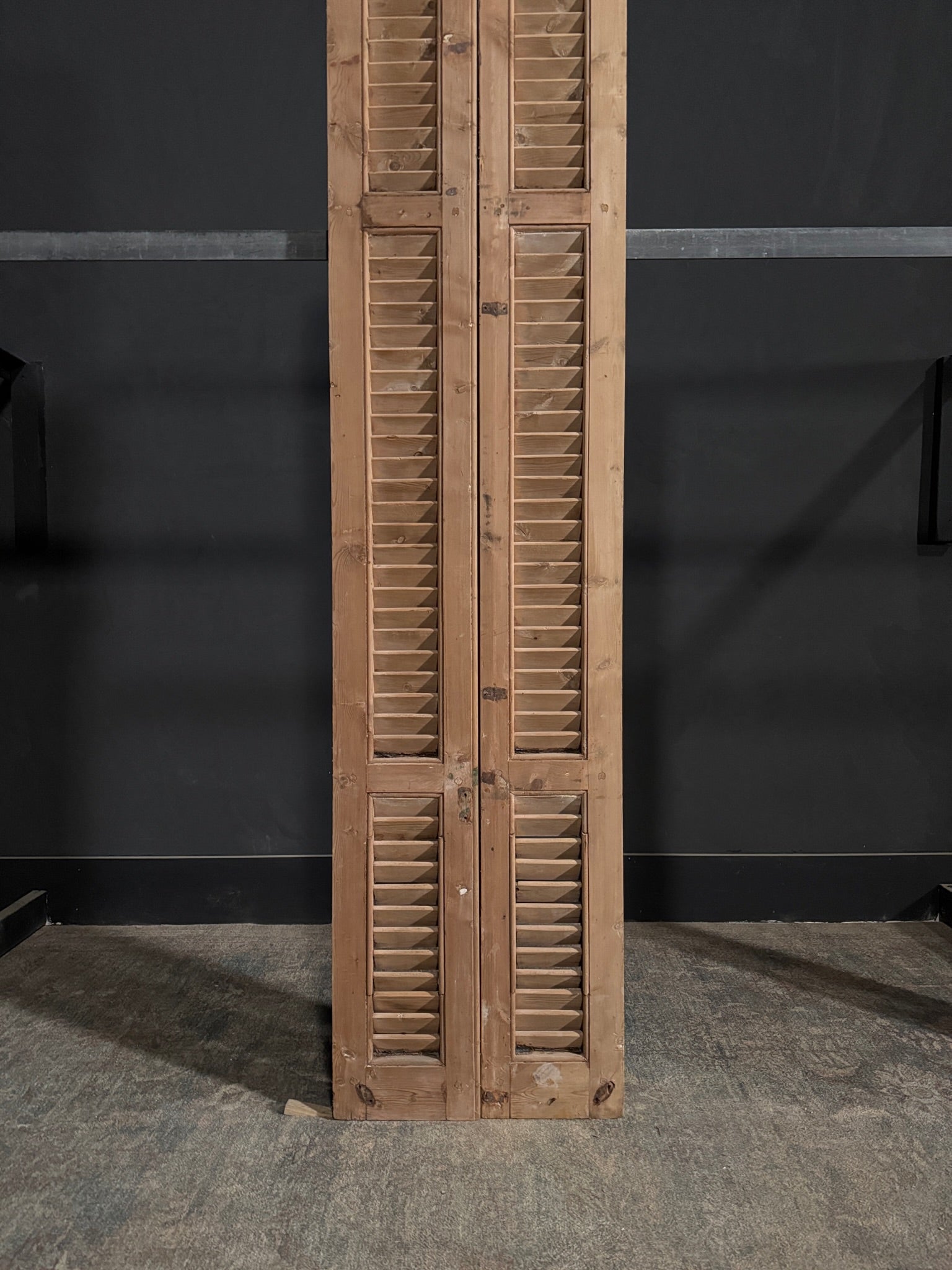 Antique Louvered Double Doors - 19.5x82 - N294