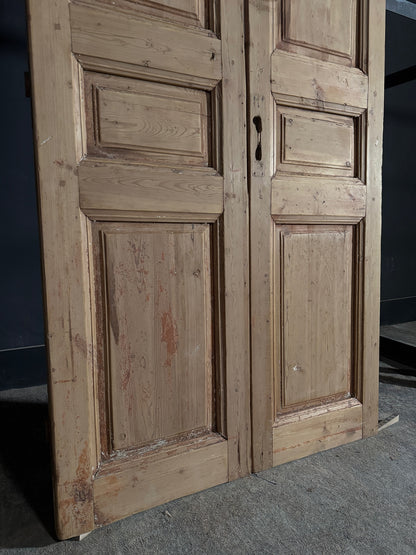 Antique 3 Panel Solid Double Doors - 42.5x95.5 - N535