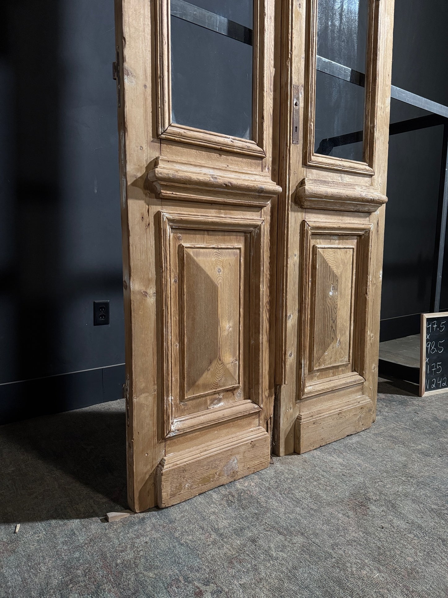 Antique Glass 1 Lite French Doors - 47.5x98.5 - N242