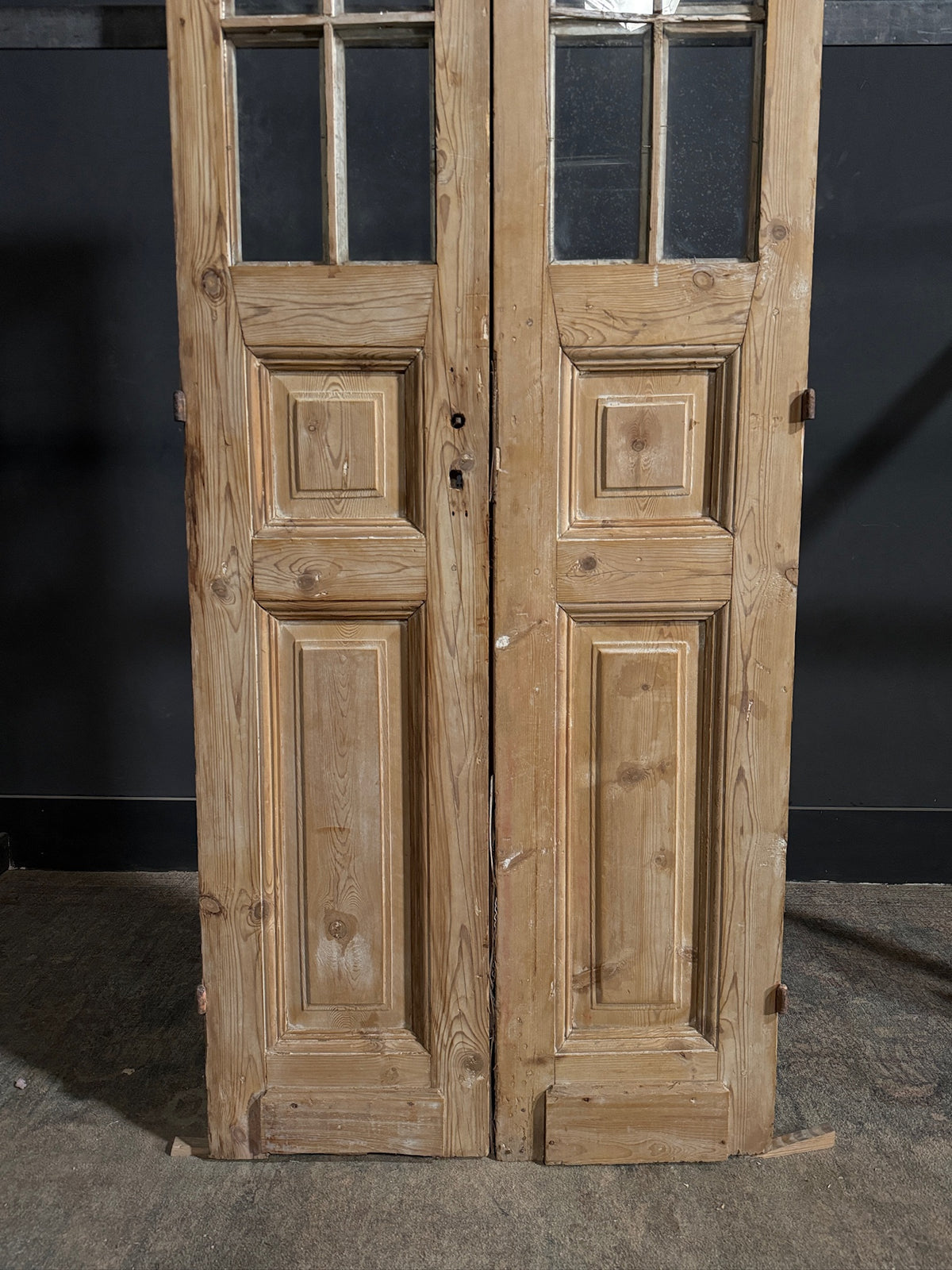 Antique Glass 3 Lite French Doors - 30.5x84 - N690