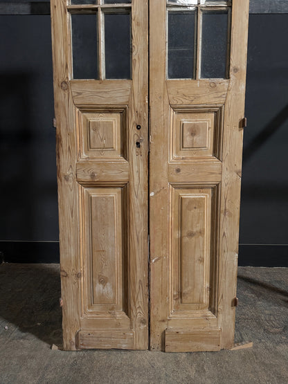 Antique Glass 3 Lite French Doors - 30.5x84 - N690