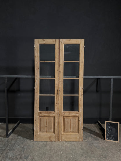 Antique Glass 4 Lite French Doors - 44x92 - N312