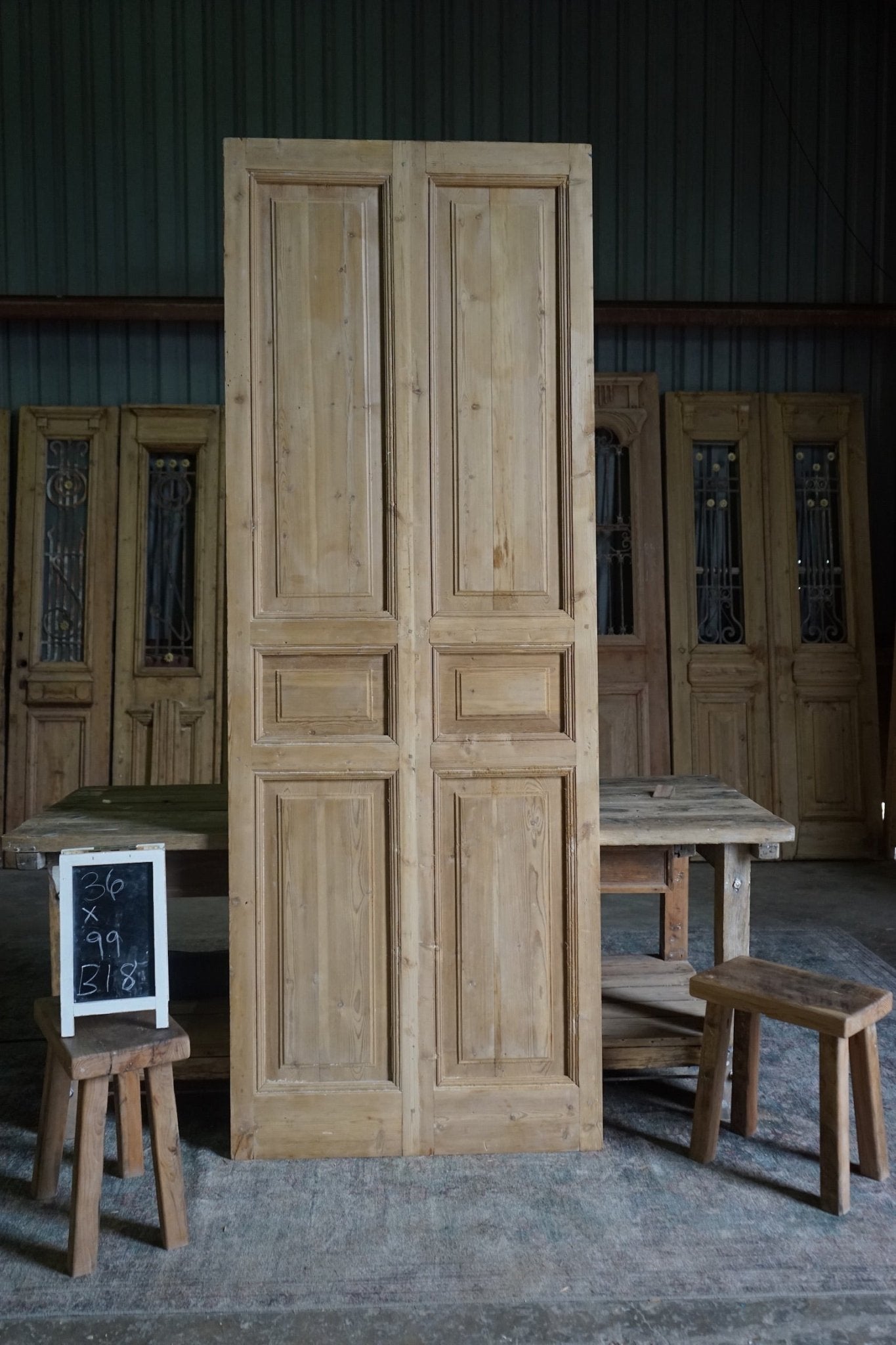 Antique 18th Century Single Joined Door - 36x99 B18 - Magnolia Antique Door Co.