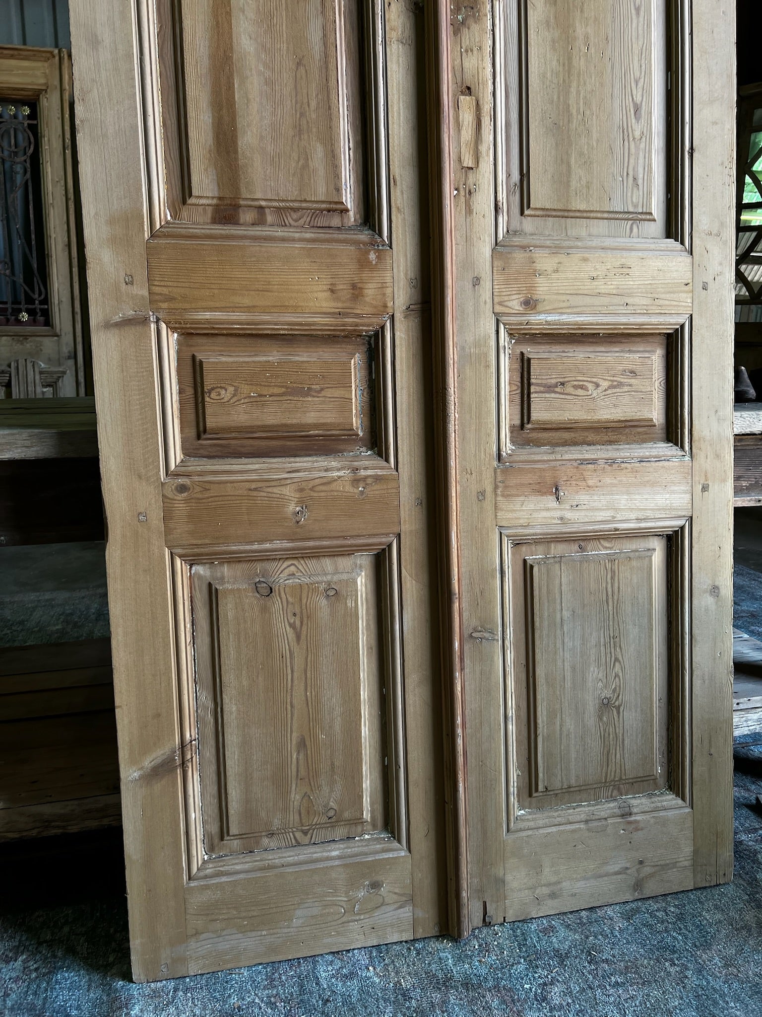 Antique 3 Panel French Doors - 38.5x93 A125 - Magnolia Antique Door Co.