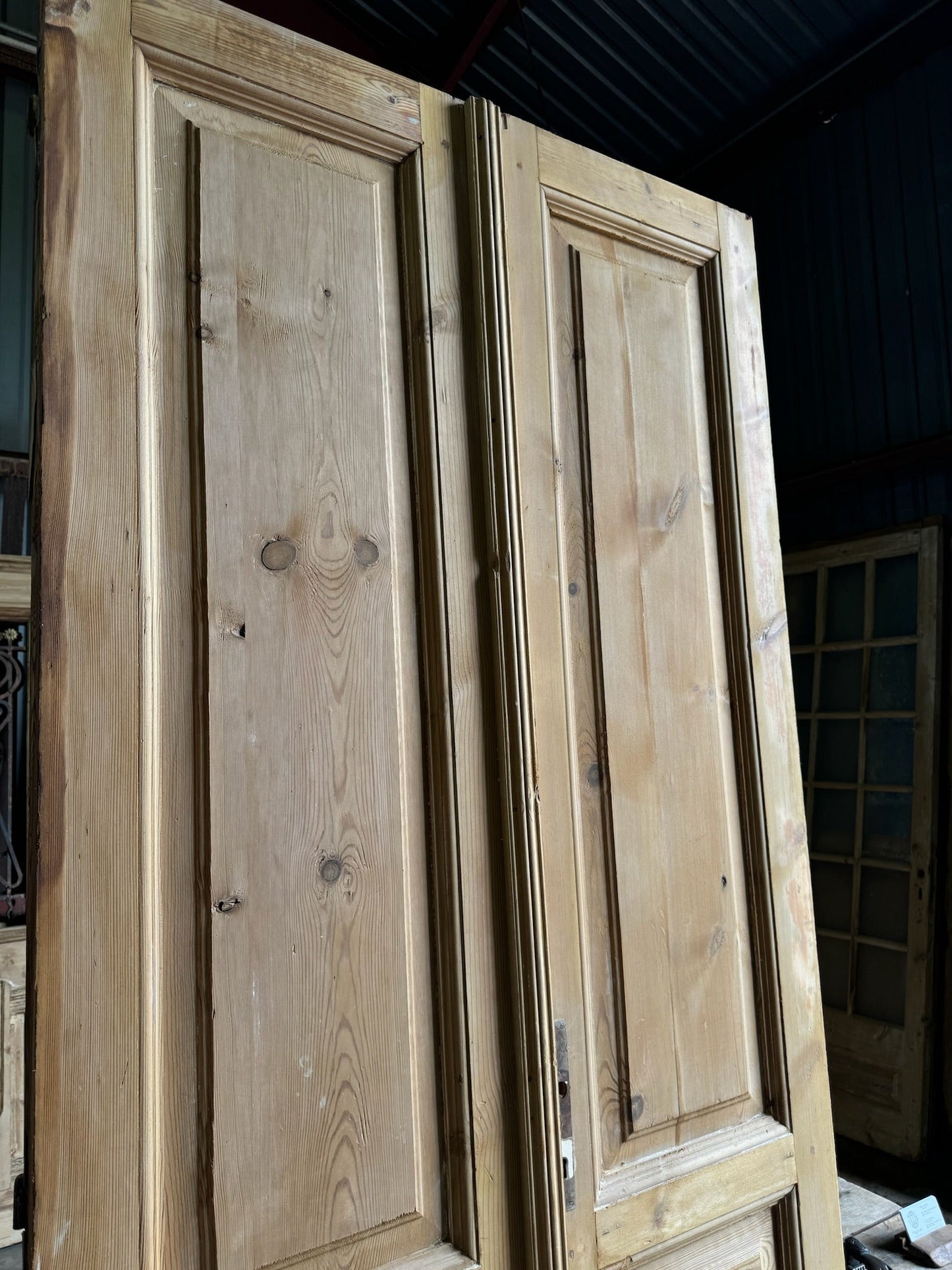 Antique 3 Panel French Doors - 39.5x96.5 E29 - Magnolia Antique Door Co.