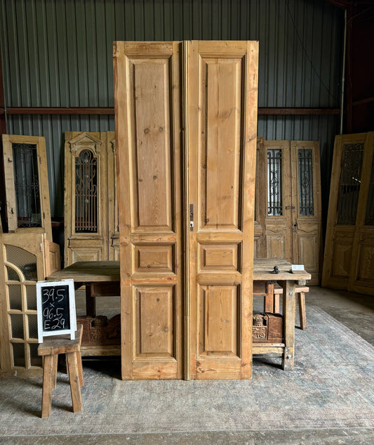 Antique 3 Panel French Doors - 39.5x96.5 E29 - Magnolia Antique Door Co.