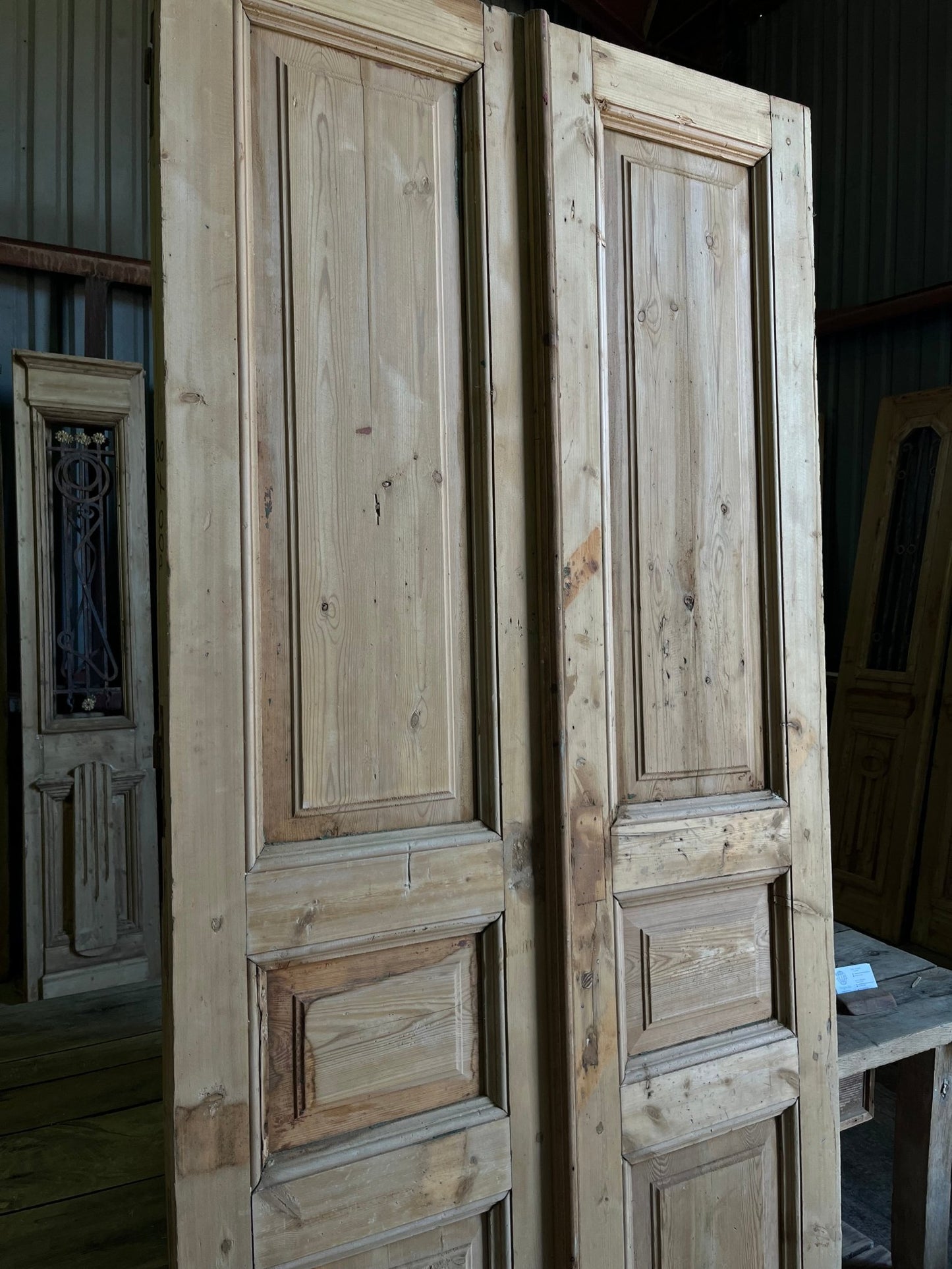 Antique 3 Panel French Doors - 39x90 C44 - Magnolia Antique Door Co.