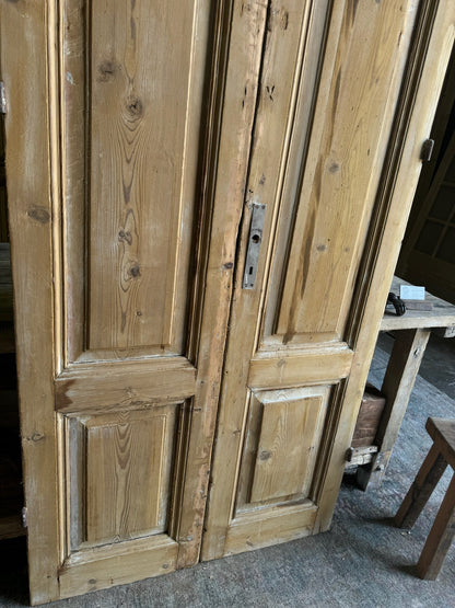 Antique 3 Panel Solid French Doors - 38x93.25 E69 - Magnolia Antique Door Co.