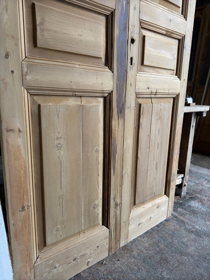 Antique 3 Panel Solid French Doors - 43.25x96 E82 - Magnolia Antique Door Co.