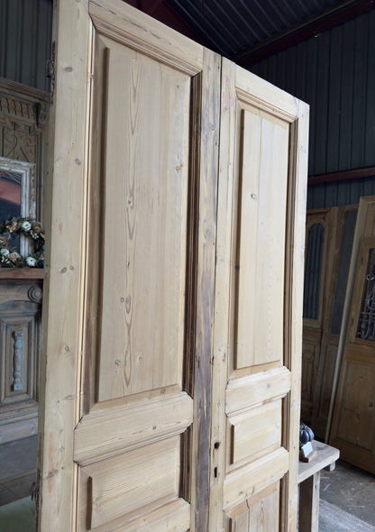 Antique 3 Panel Solid French Doors - 43.25x96 E82 - Magnolia Antique Door Co.