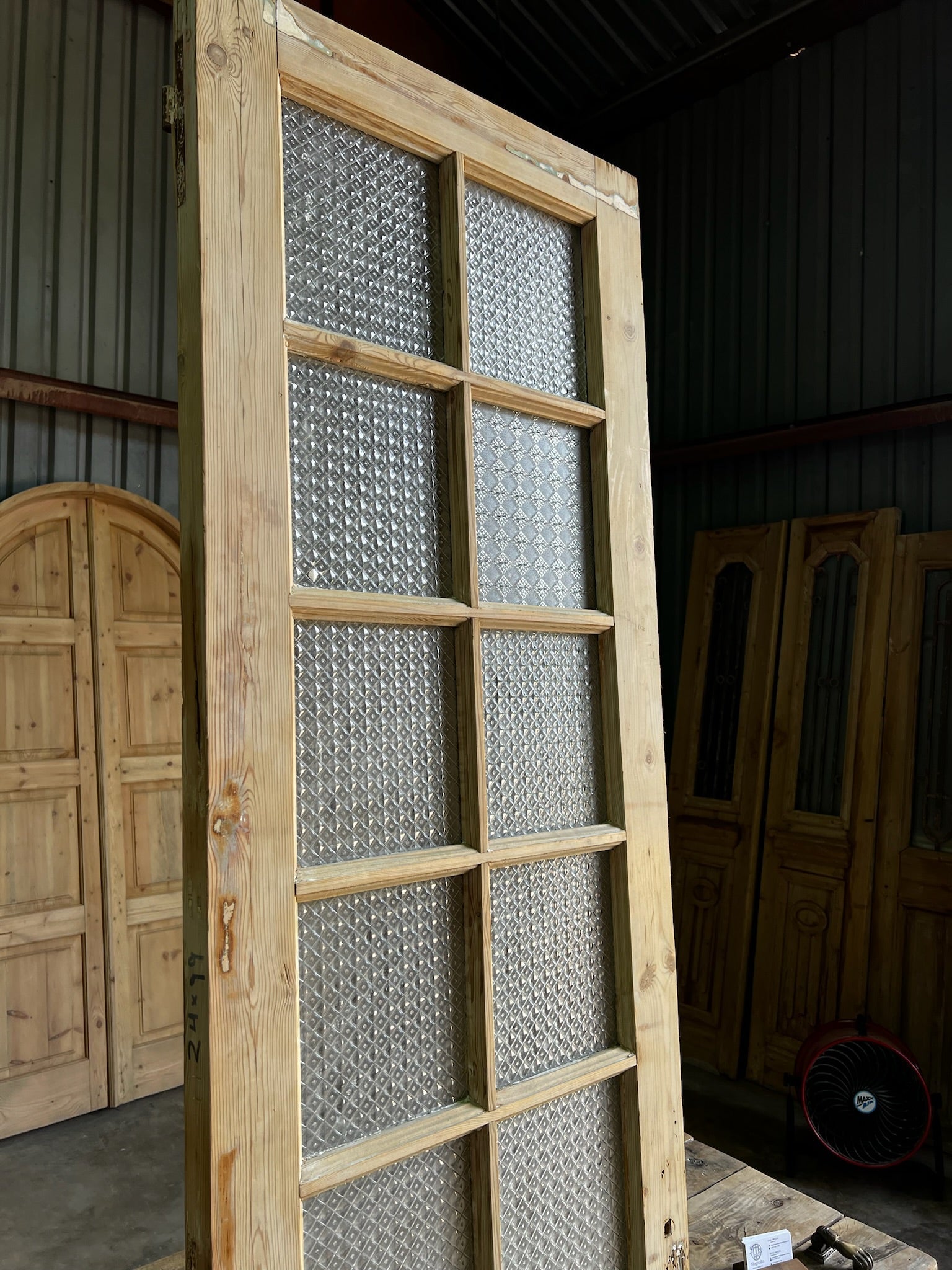 Antique Door with Rolled Glass Detail - 24.5x96 C8 - Magnolia Antique Door Co.