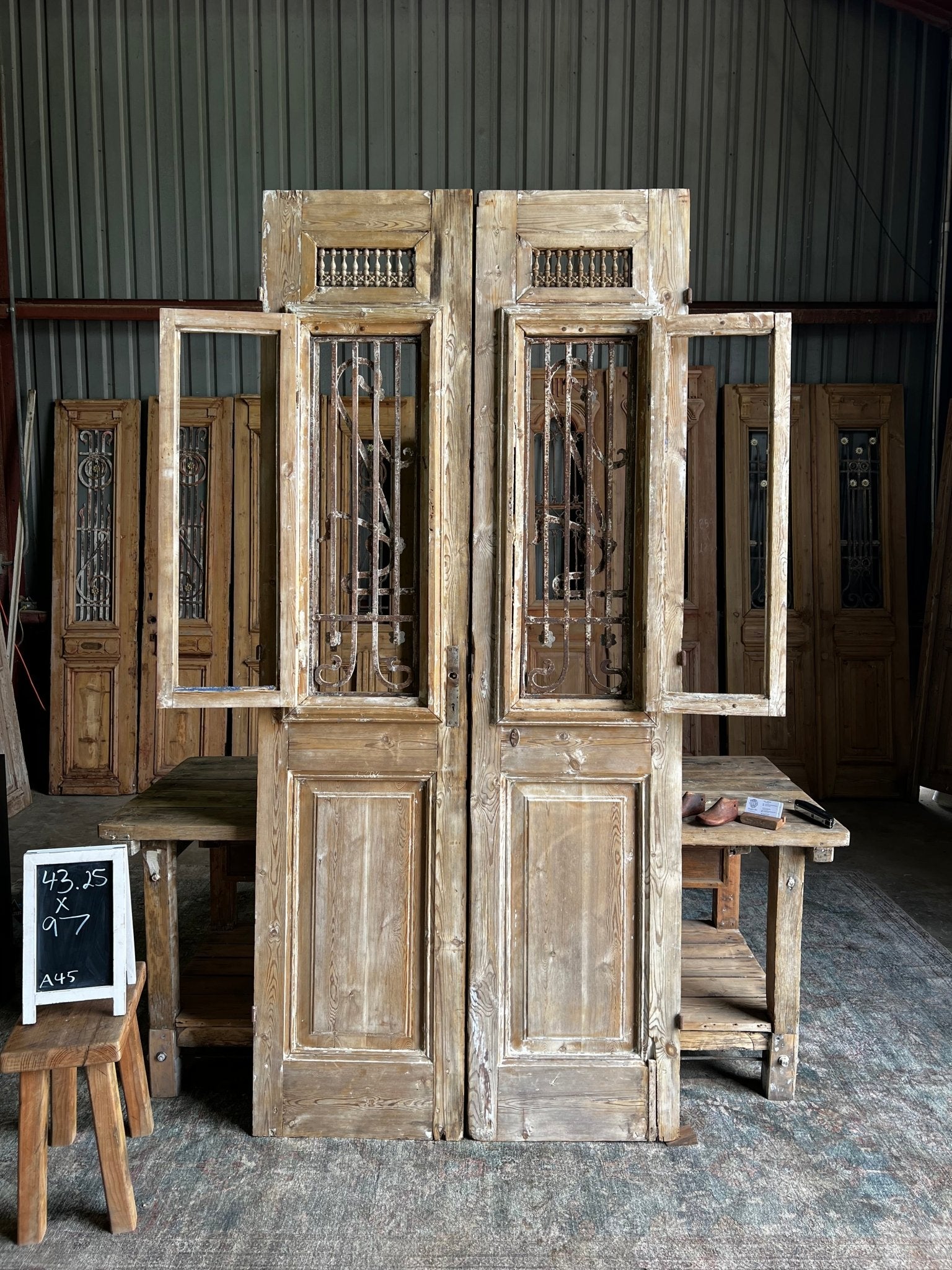 Antique French Double Doors - 43.25x97 A45 - Magnolia Antique Door Co.