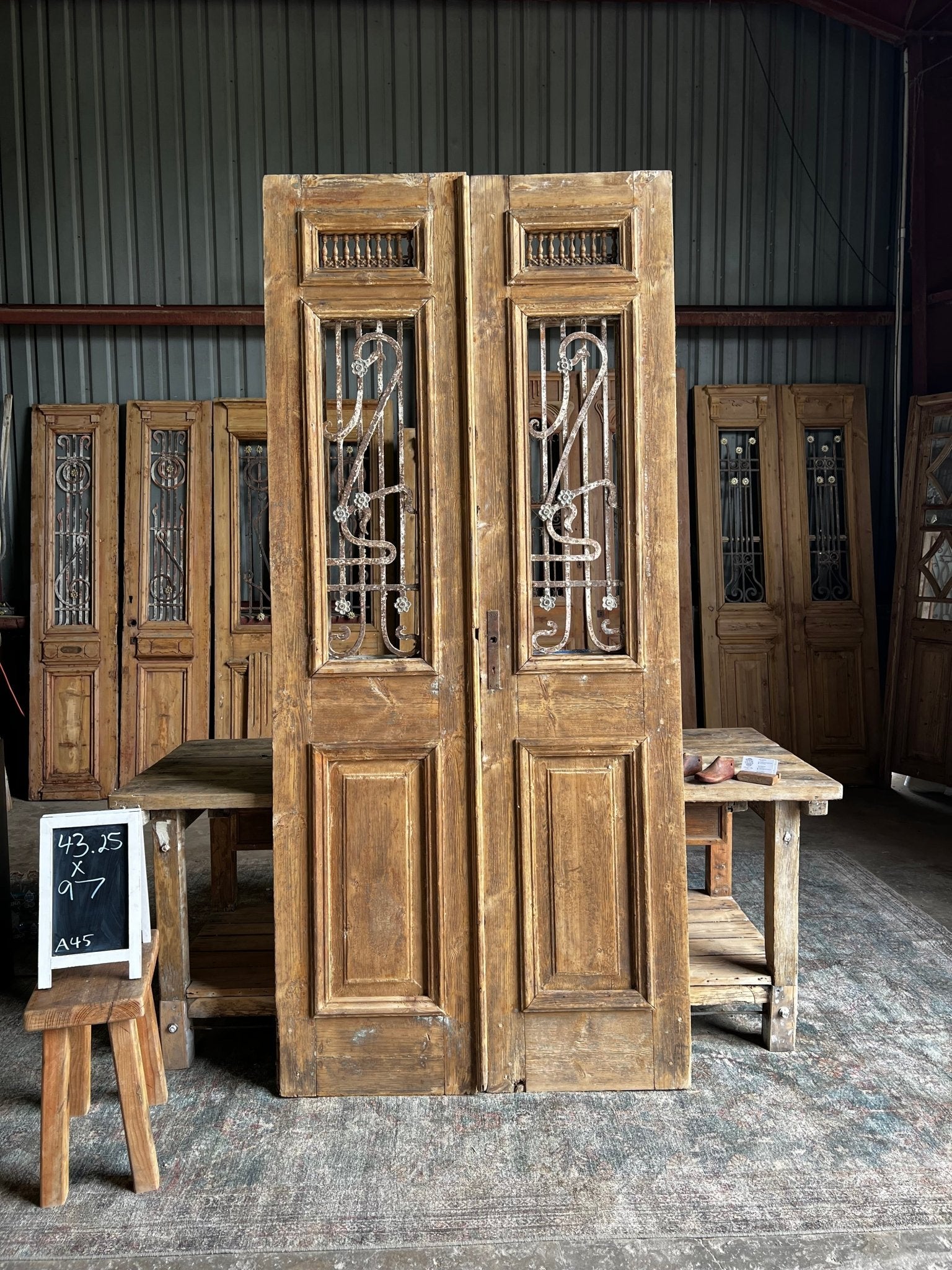 Antique French Double Doors - 43.25x97 A45 - Magnolia Antique Door Co.