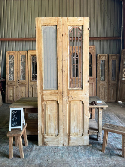 Antique French Iron Doors - 39x97 A43 - Magnolia Antique Door Co.