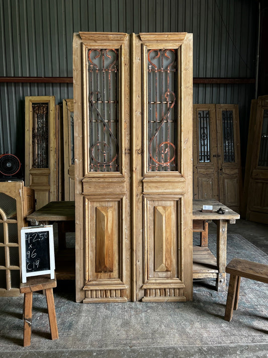 Antique French Iron Doors - 42.5x96 C19 - Magnolia Antique Door Co.