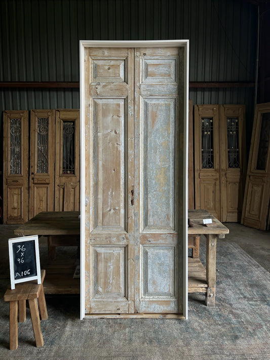 Antique French Pre - hung Doors - 36x96 A106 - Magnolia Antique Door Co.