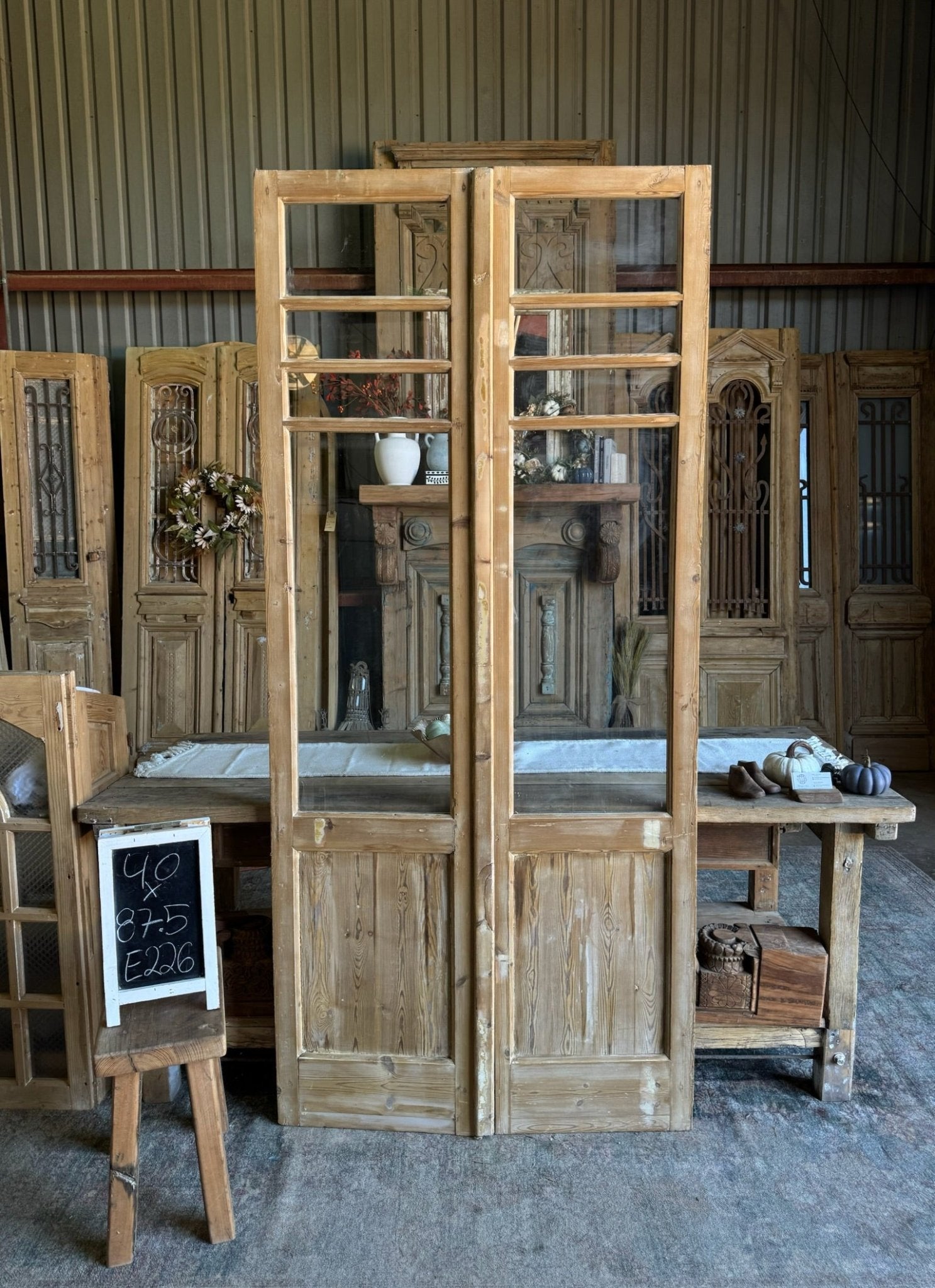 Antique Glass French Doors - 40x87.5 E226 - Magnolia Antique Door Co.