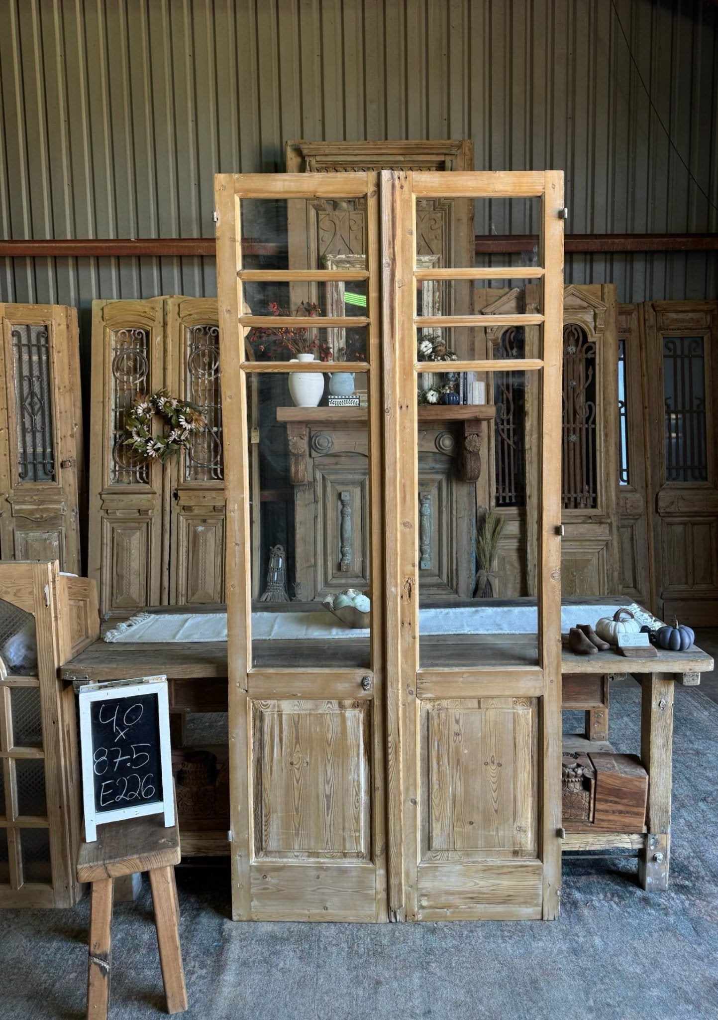 Antique Glass French Doors - 40x87.5 E226 - Magnolia Antique Door Co.