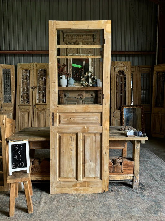 Antique Glass Single Door - 32x91 E312 - Magnolia Antique Door Co.