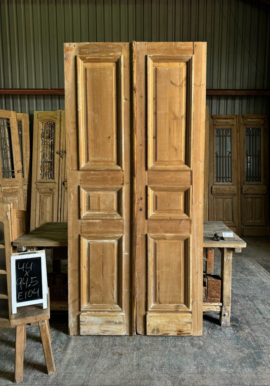 Antique Solid French Doors - 44x94.5 E104 - Magnolia Antique Door Co.