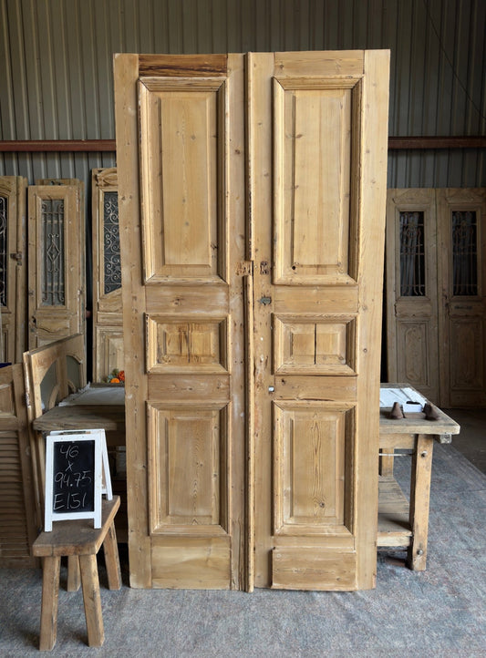 Antique Solid French Panel Doors - 46x94.75 E151 - Magnolia Antique Door Co.