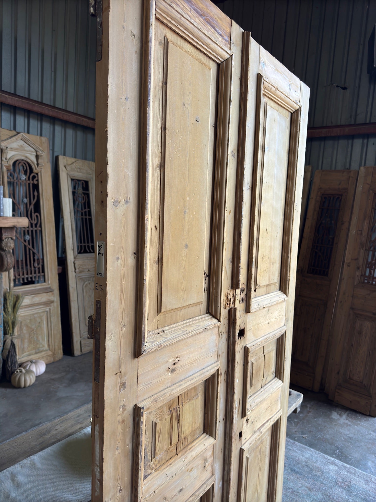 Antique Solid French Panel Doors - 46x94.75 E151 - Magnolia Antique Door Co.