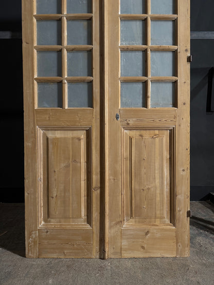 Antique Glass 16 Lite French Doors - 43.25x98.25 - N626