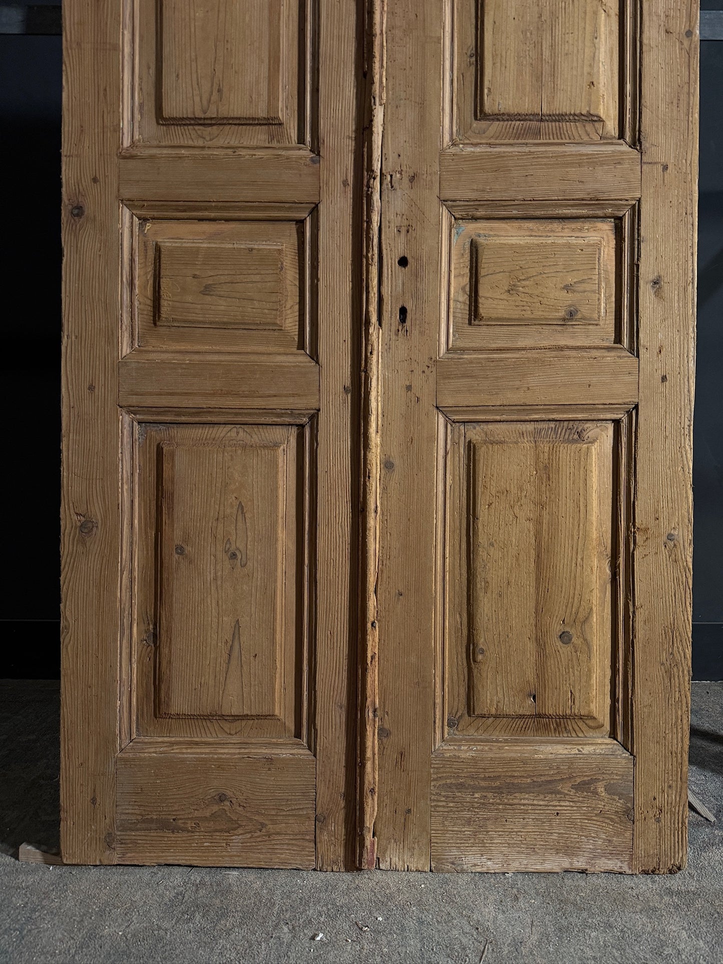 Antique 3 Panel Solid Double Doors - 43x90 - N650