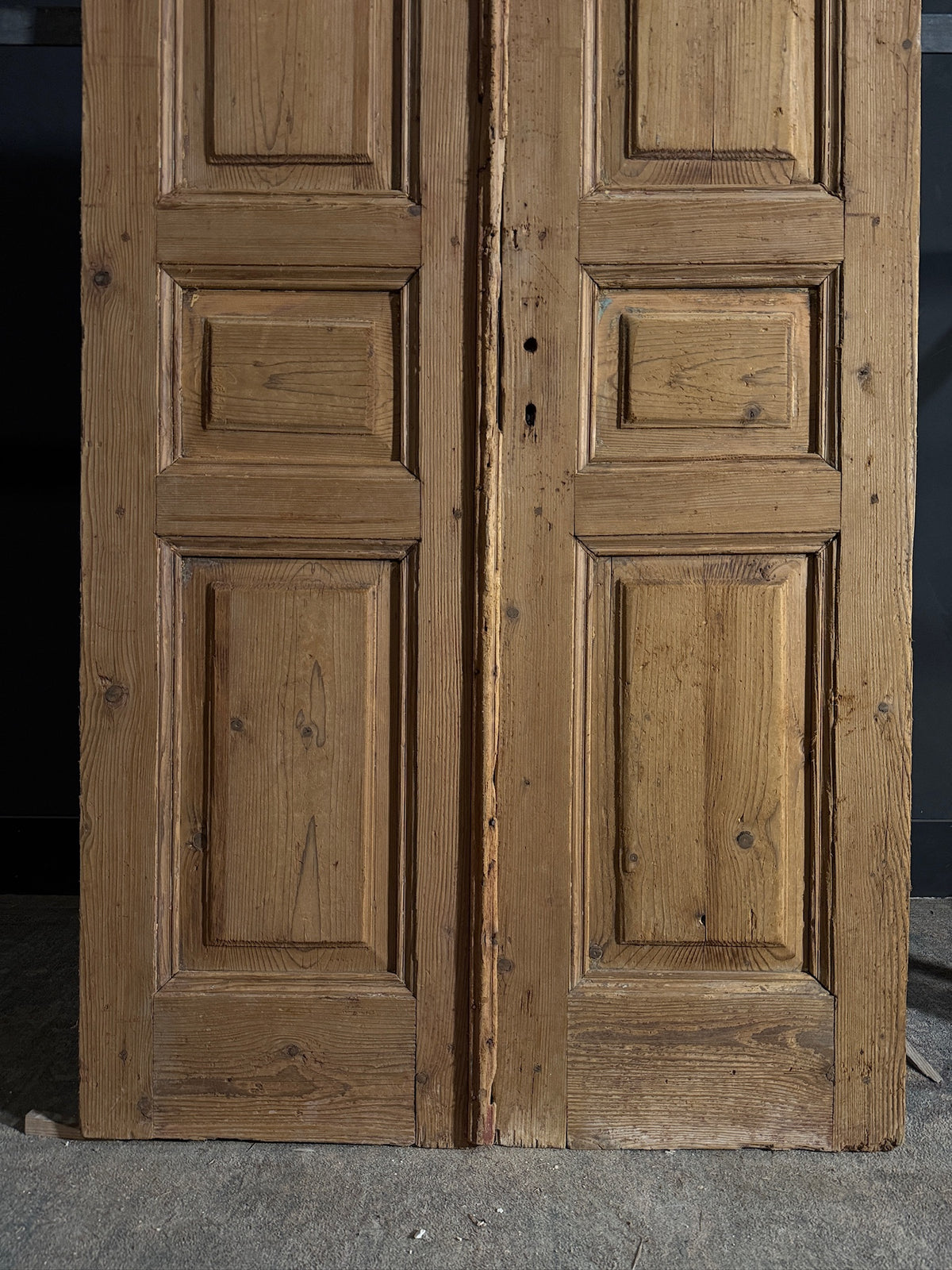 Antique 3 Panel Solid Double Doors - 43x90 - N650