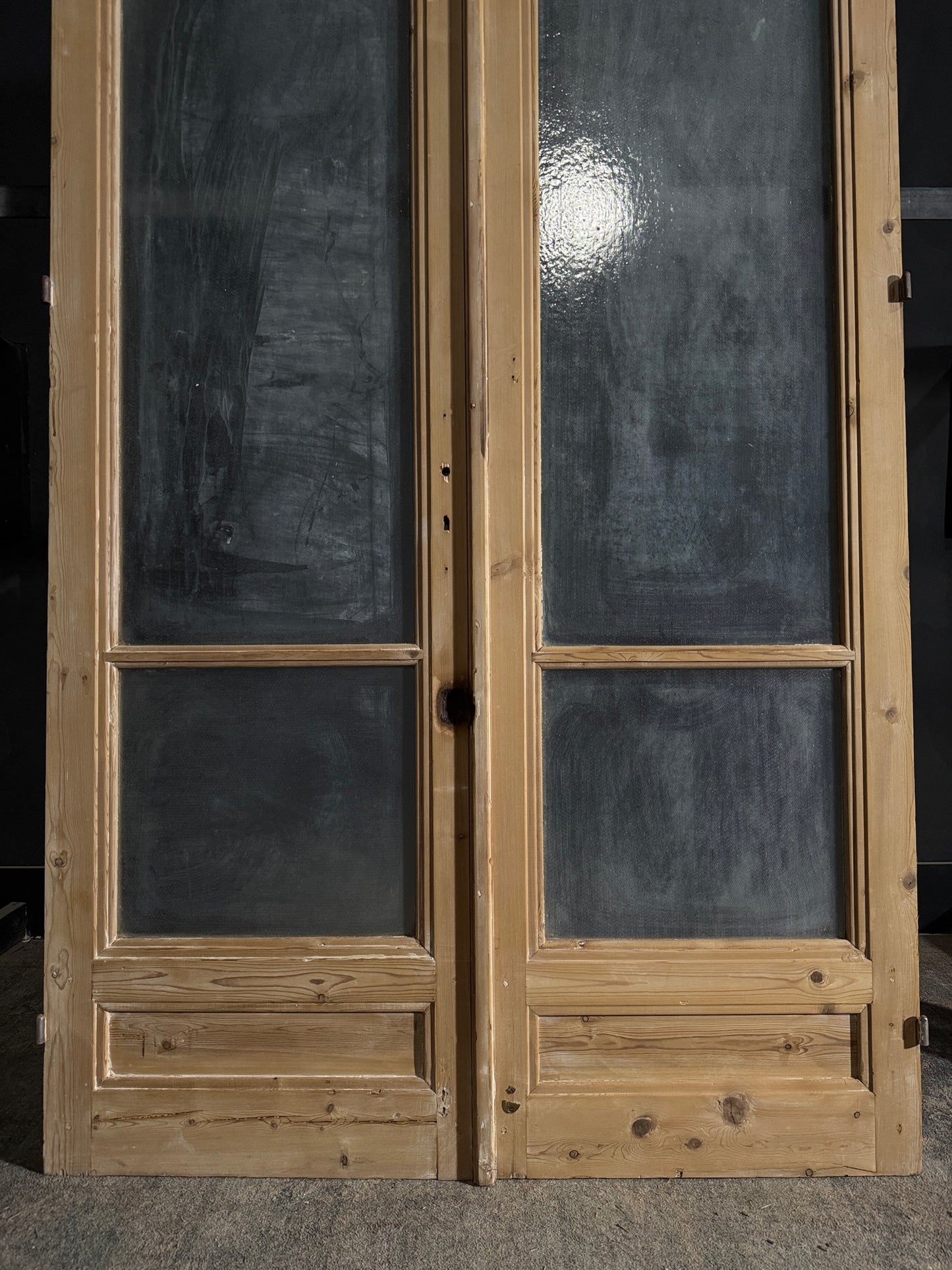 Antique Obscured Glass 2 Lite French Doors - 51.5x103.25 - N483
