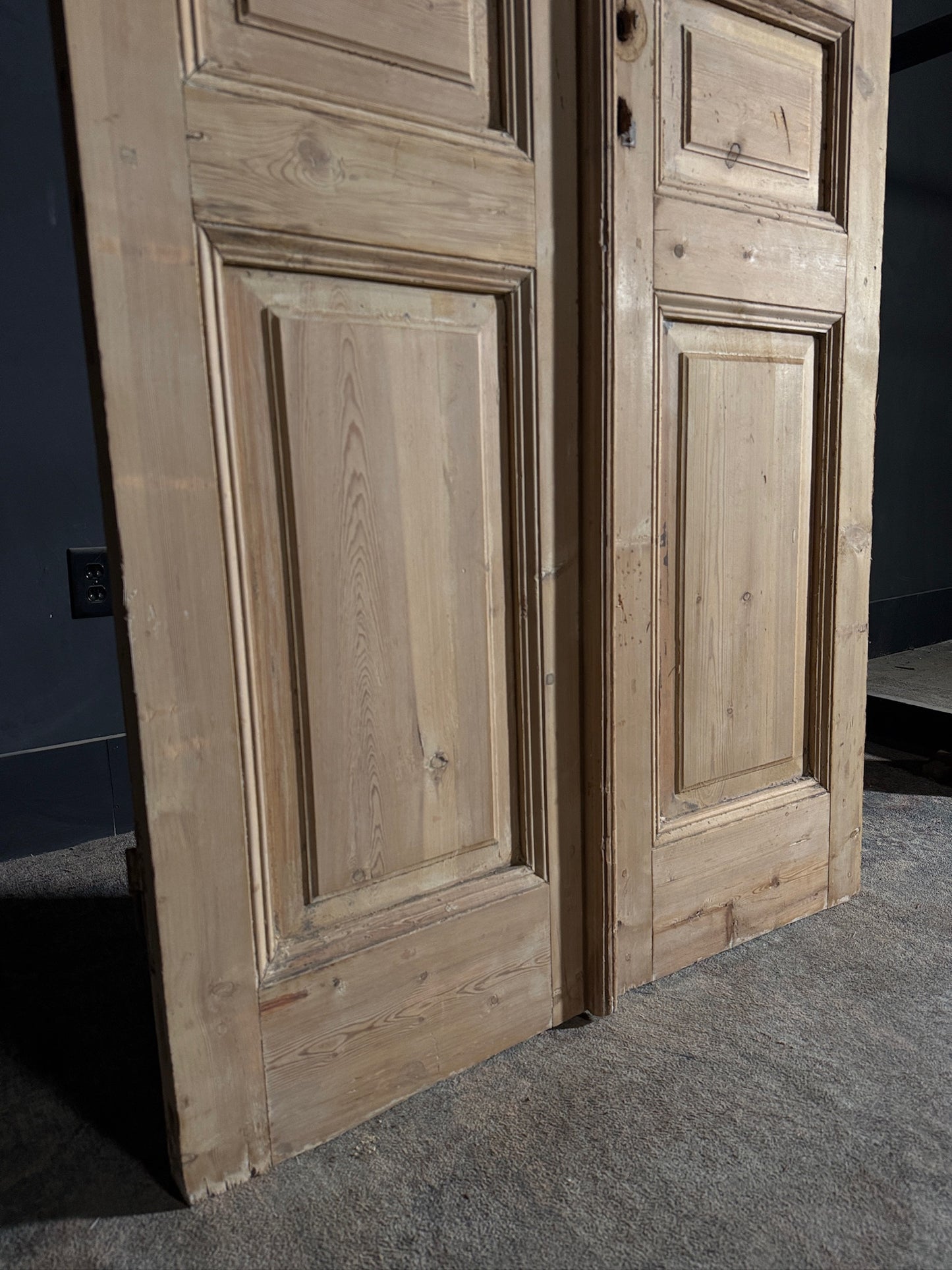 Antique 3 Panel Solid Double Doors - 40.25x97.25 - N591
