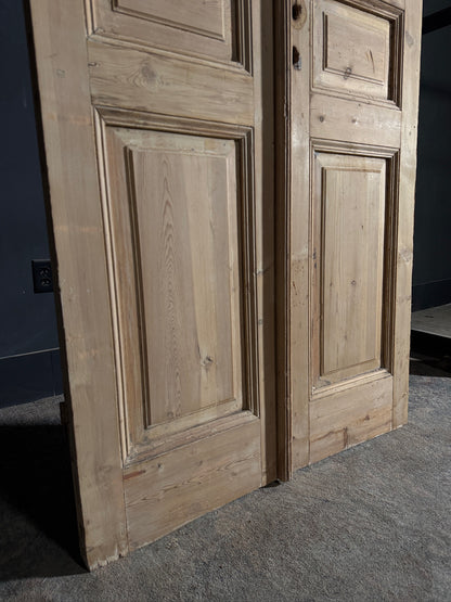 Antique 3 Panel Solid Double Doors - 40.25x97.25 - N591
