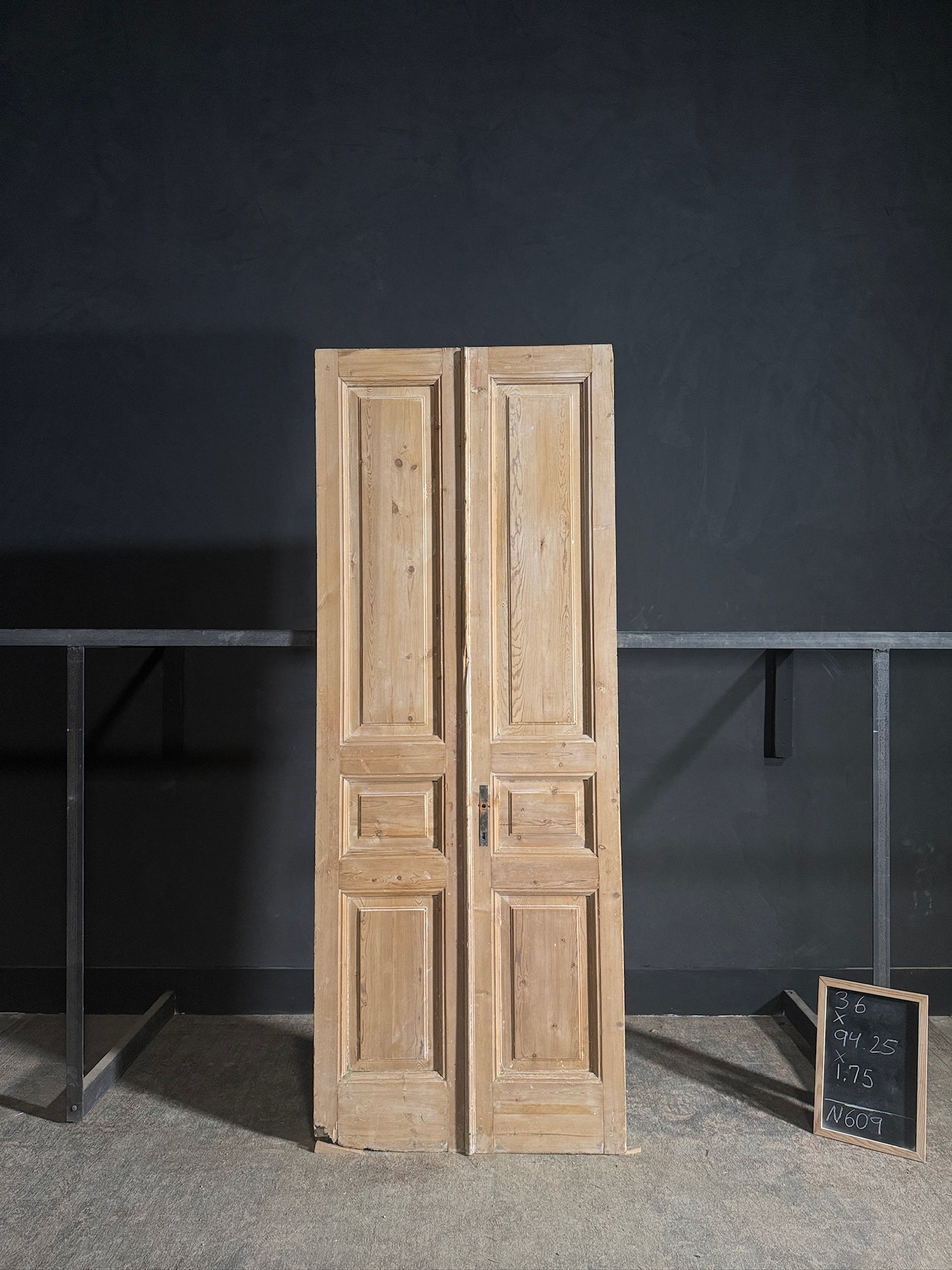 Antique 3 Panel Solid Double Doors - 36x94.25 - N609