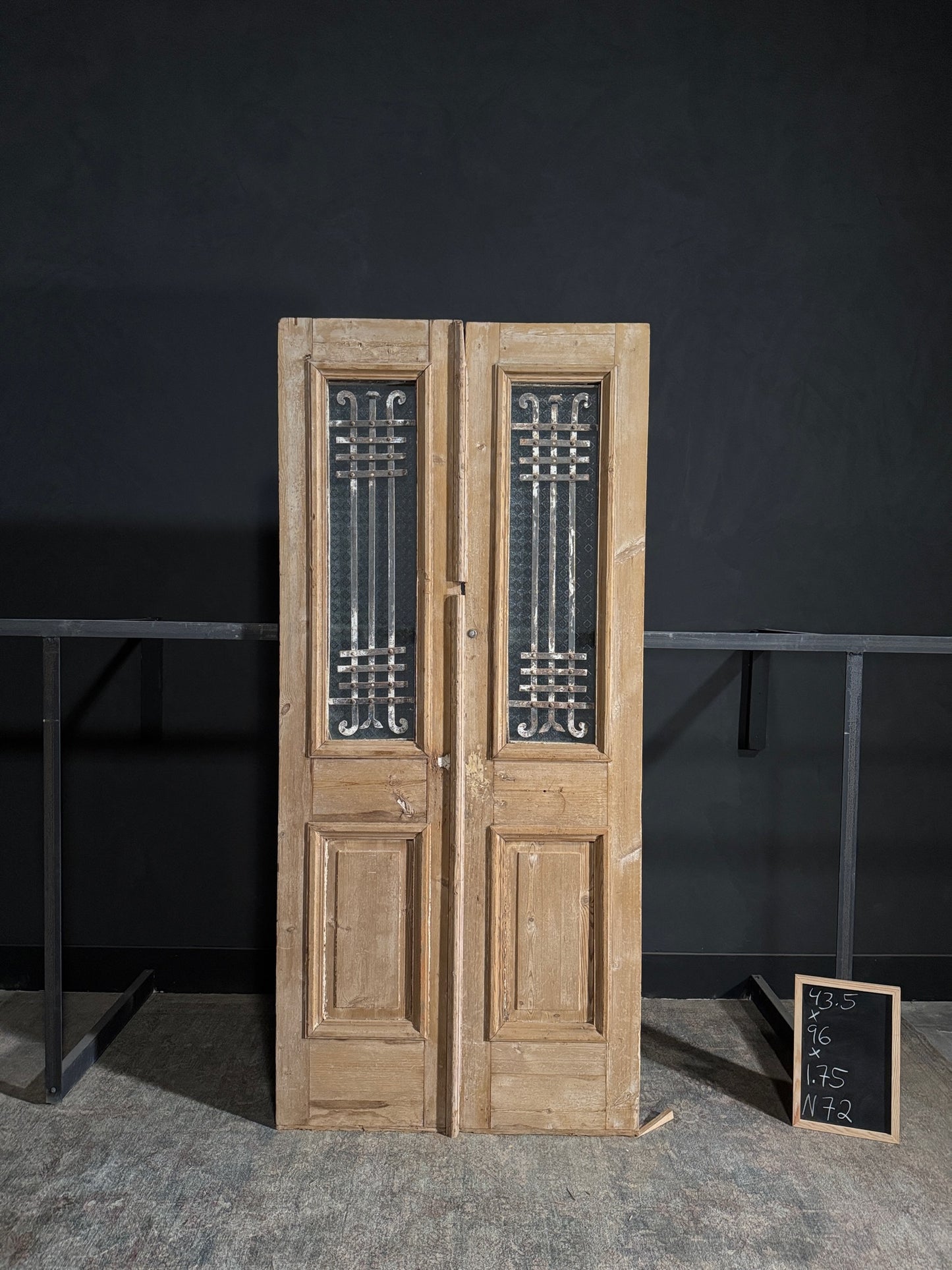 Antique Iron French Doors - 43.5x96 - N72