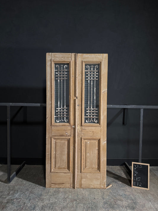 Antique Iron French Doors - 43.5x96 - N72