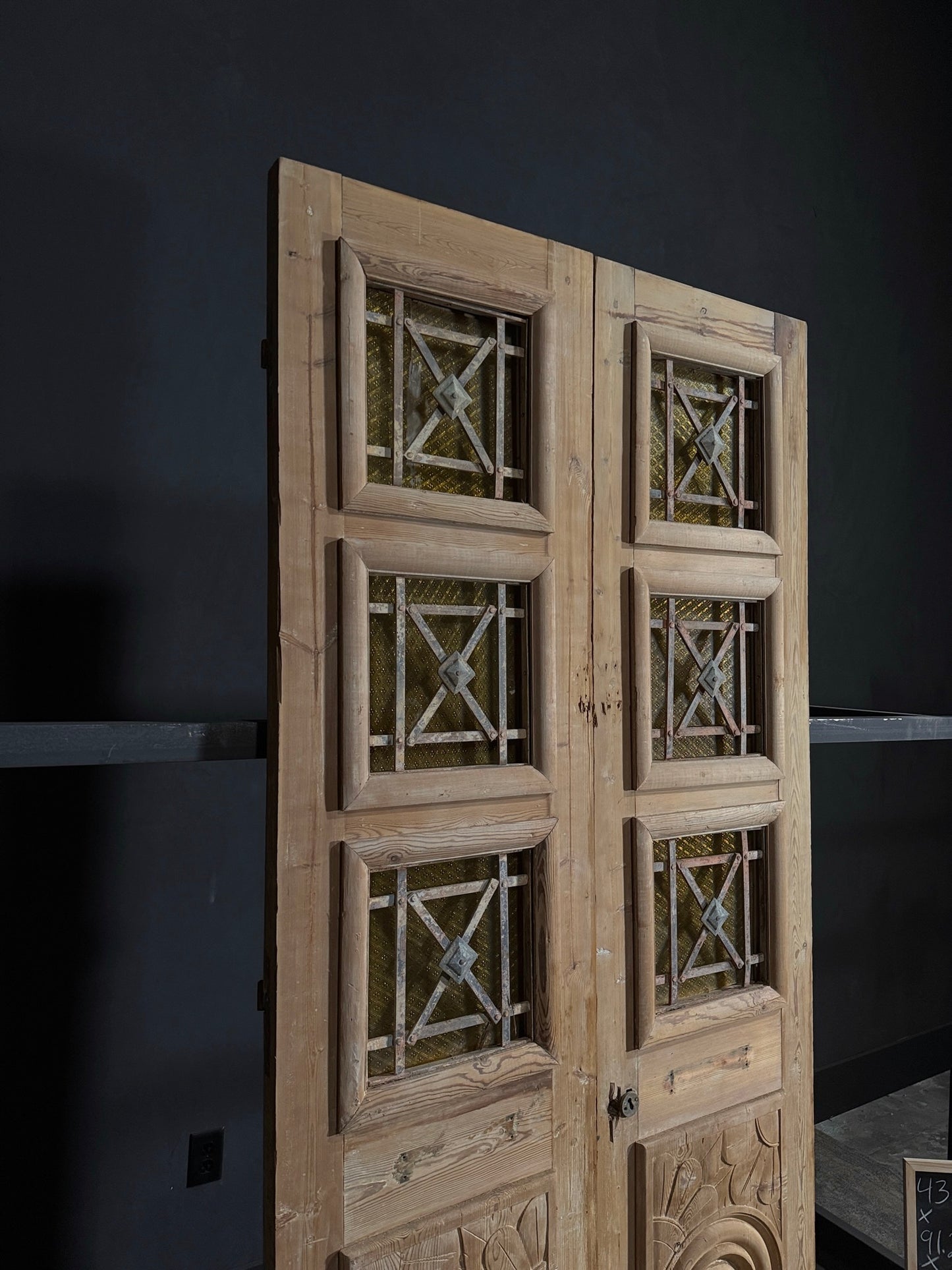 Antique Iron French Doors - 43.5x91.25 - N41