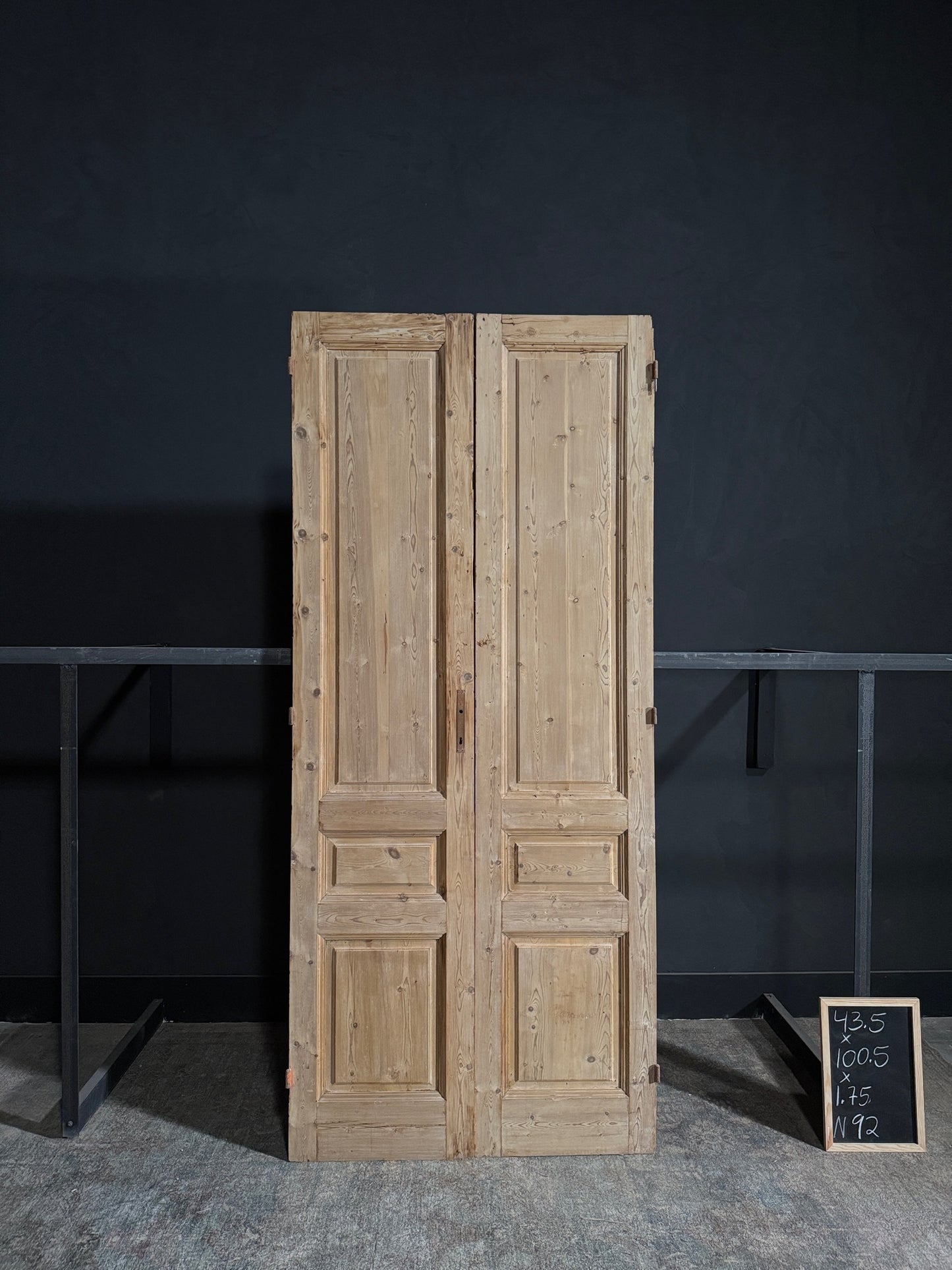 Antique 3 Panel Solid Double Doors - 43.5x100.5 - N92