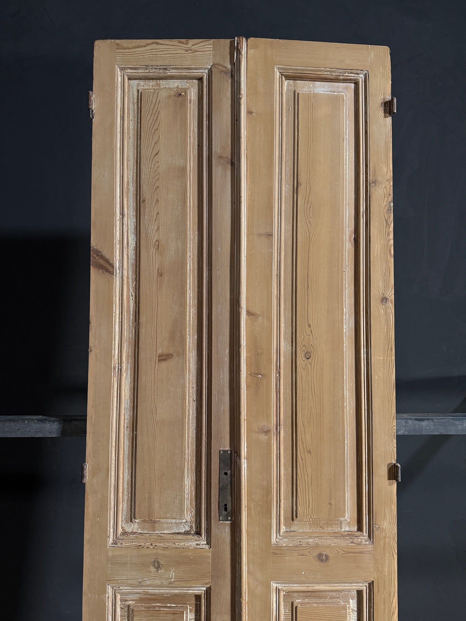 Antique 3 Panel Solid Double Doors - 33.5x103 - N653