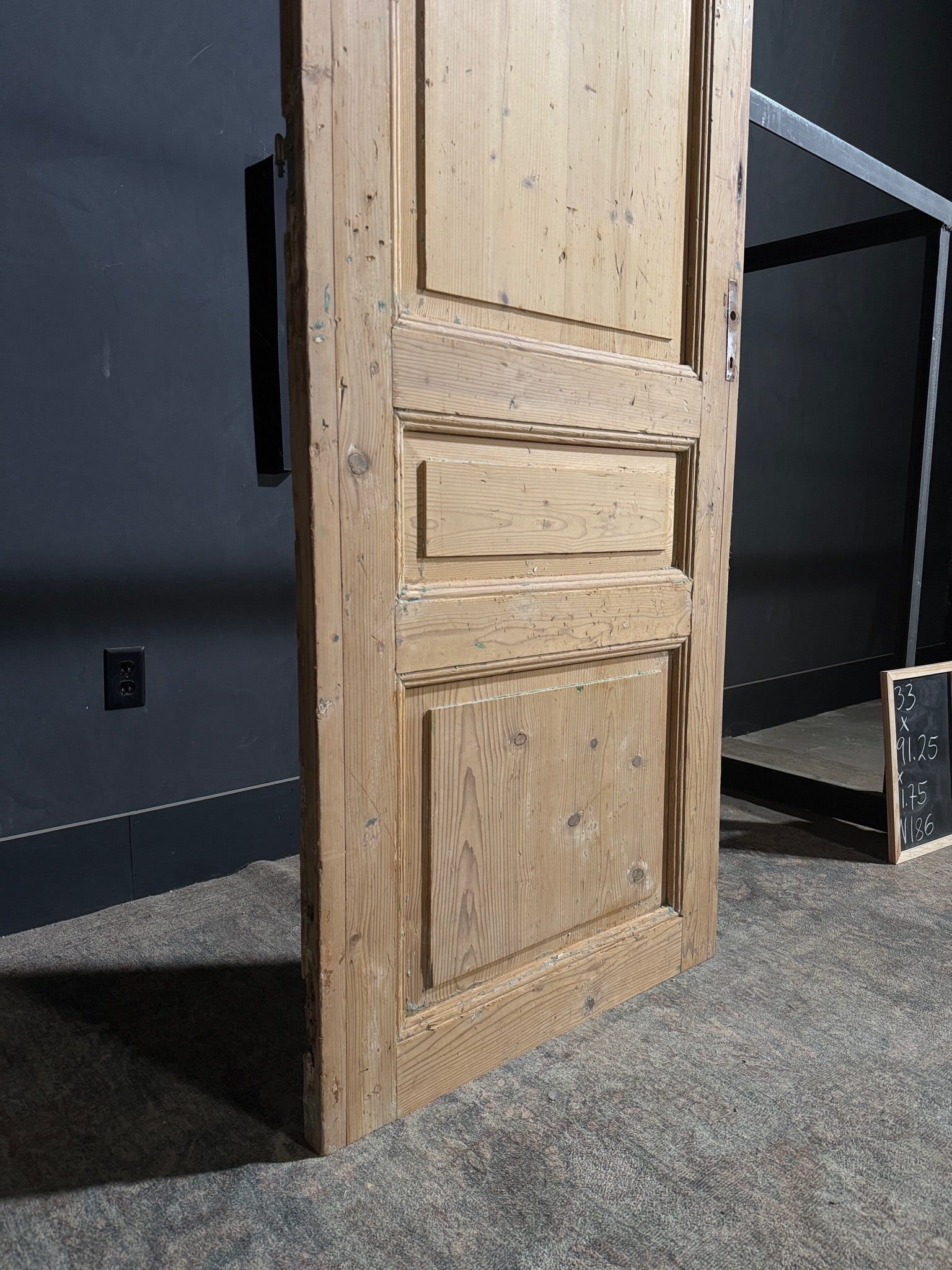 Antique 3 Panel Solid Single Door - 33x91.25 - N186