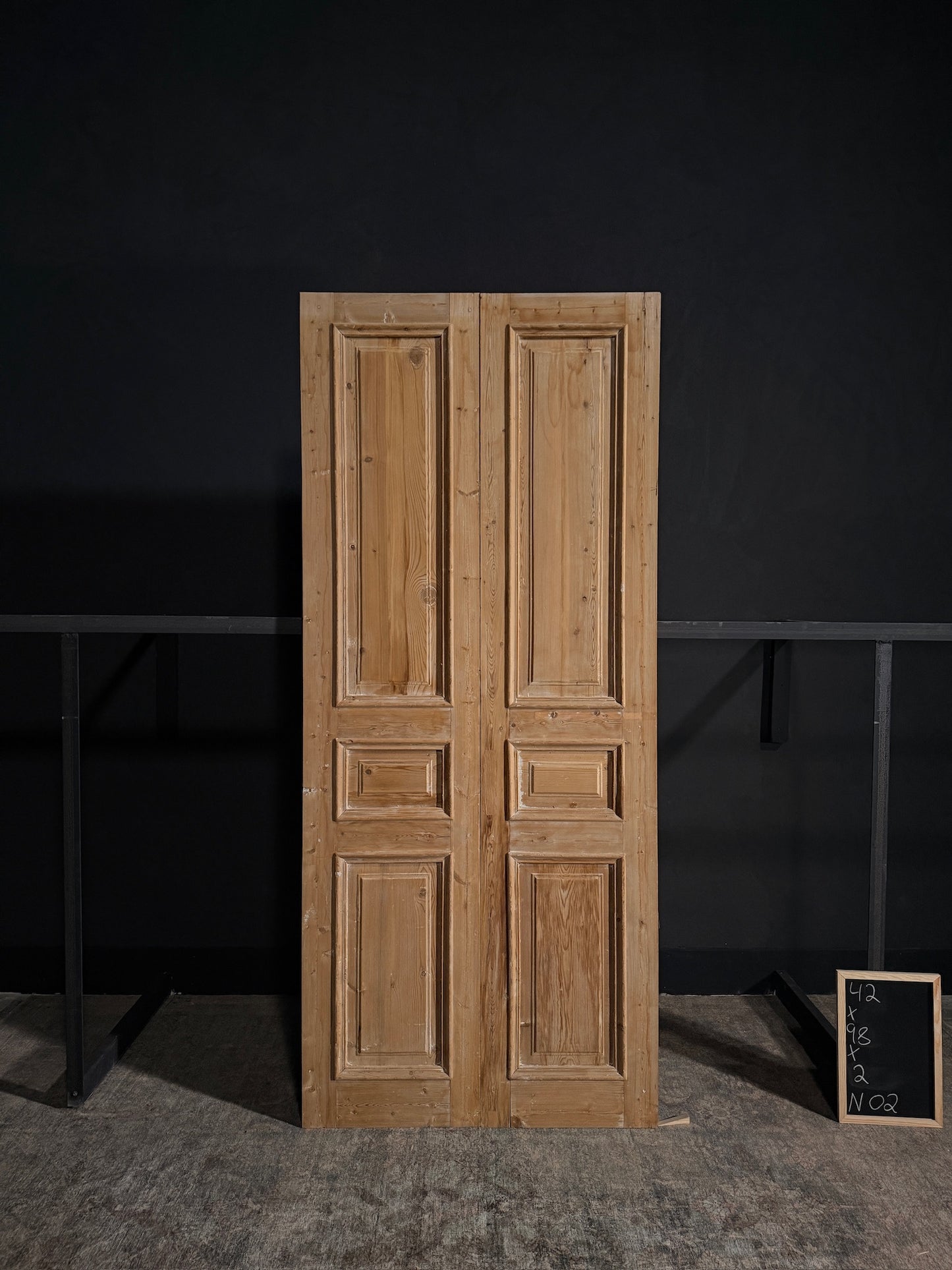 Antique 3 Panel Double Doors - 42x98 - N02