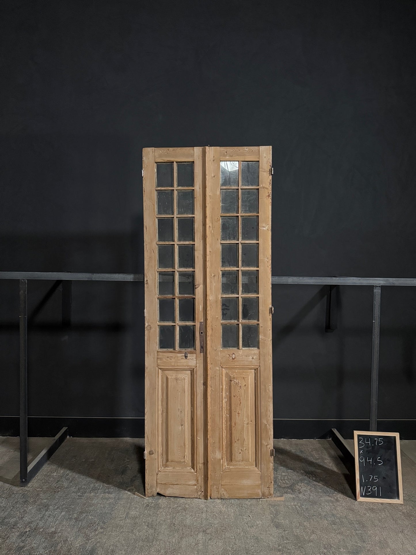 Antique Glass 14 Lite French Doors - 34.75x94.5 - N391