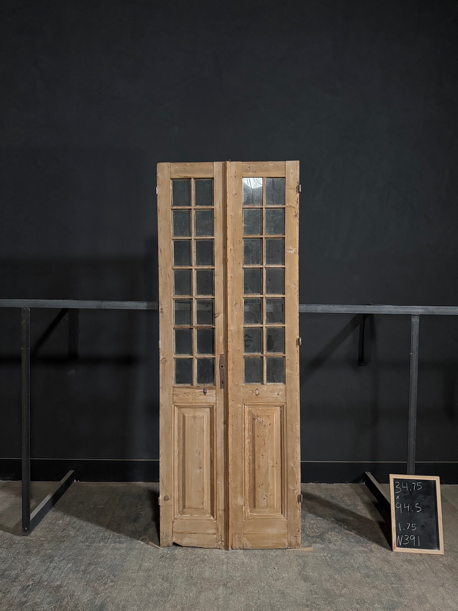 Antique Glass 14 Lite French Doors - 34.75x94.5 - N391