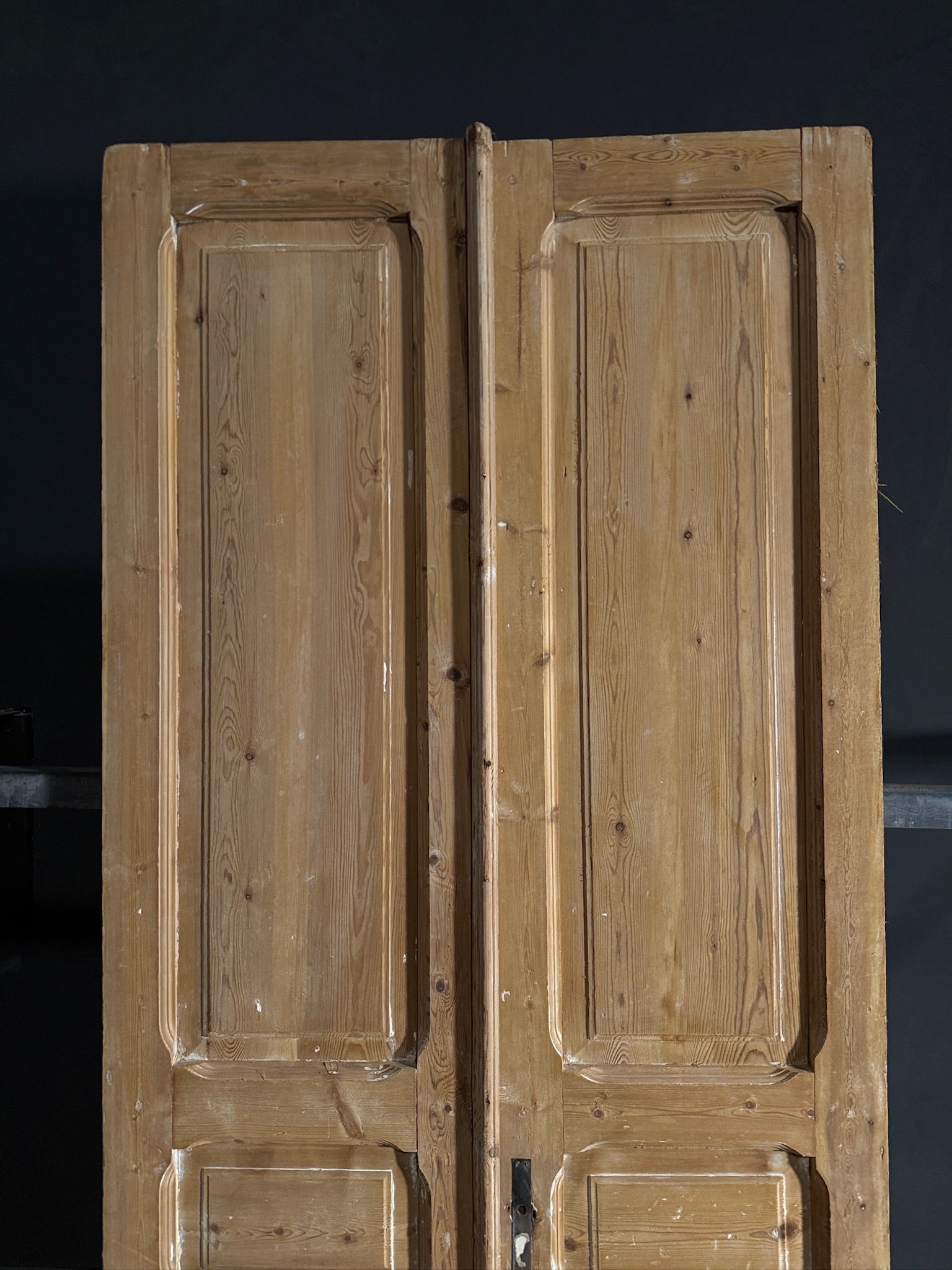 Antique 3 Panel Solid Double Doors - 40.5x94 - N607