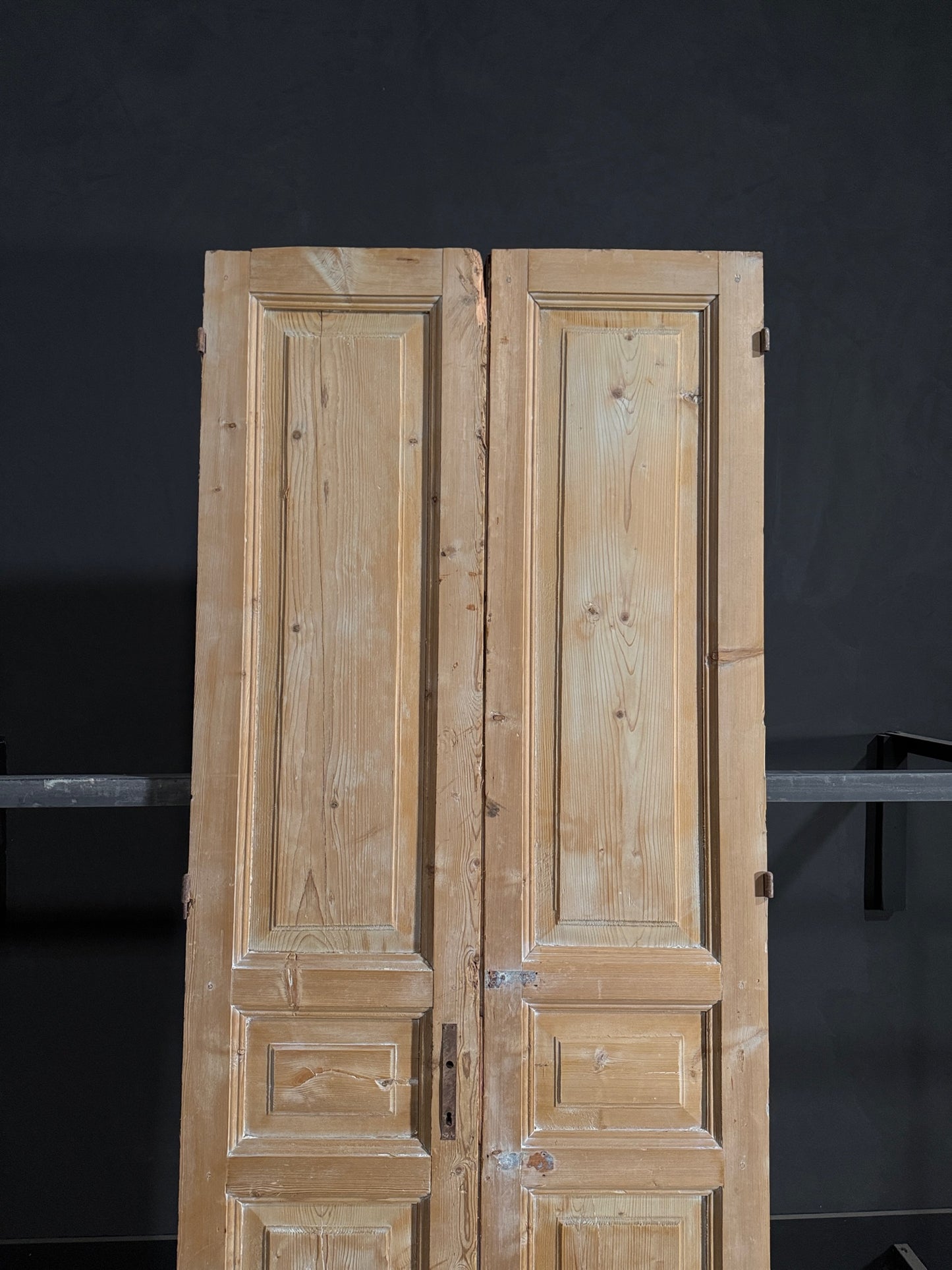 Antique 3 Panel Solid Double Doors - 39x96.5 - N127