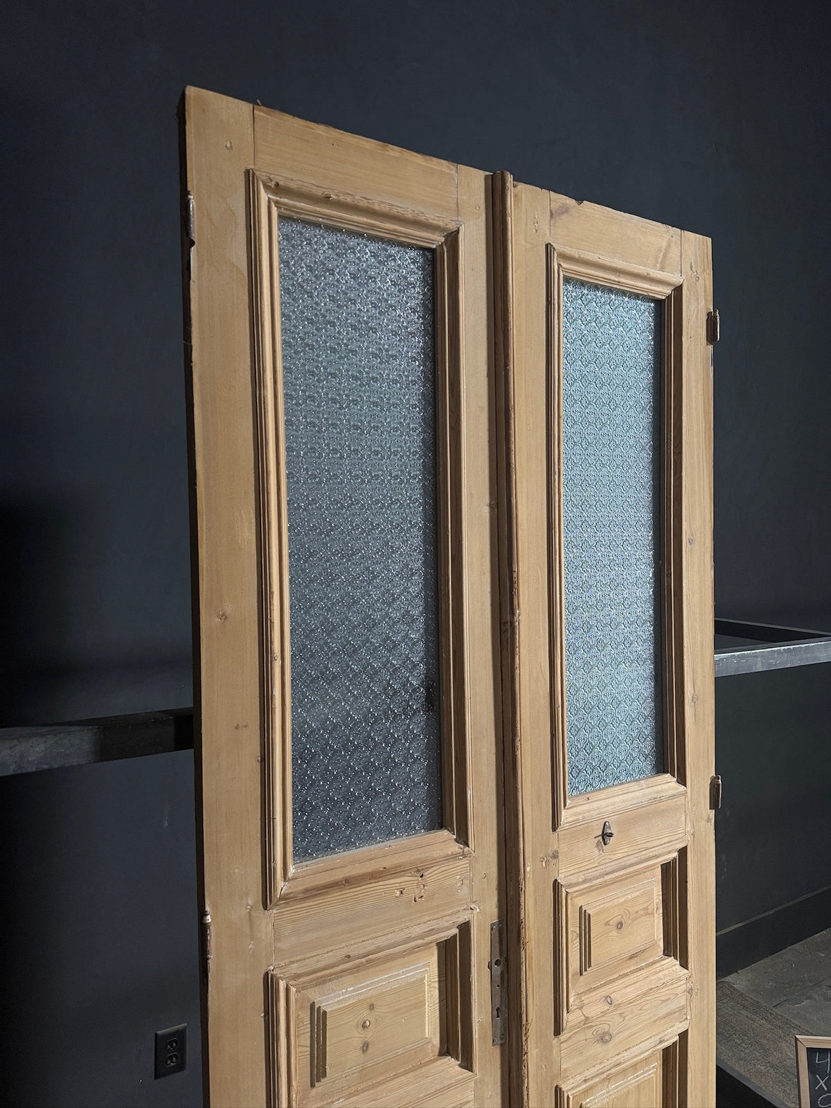 Antique Obscured Glass 1 Lite French Doors - 43x94.5 - N660